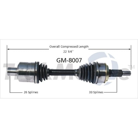 Surtrack Axle Cv Axle Shaft, Gm-8007 GM-8007